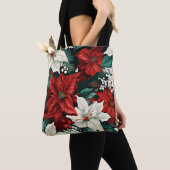 Poinsettias, rood en wit, tote bag (Dichtbij)