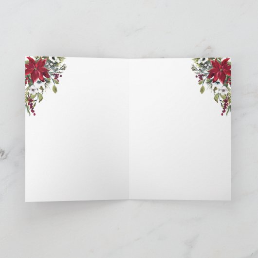 Poinsettias Sister & Brother-in-Law Kerstmis Feestdagen Kaart (Binnen)