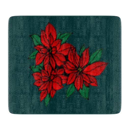 Poinsettias snijplank (Voorkant)