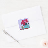 Poinsettias Vierkante Sticker (Envelop)