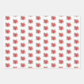 Poinsettias, vogels en Pinecones Inpakpapier Vel (Voorkant 2)