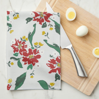 Poinsettia's voor alle seizoenen keukendoek theedoek
