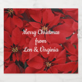 Poinsettias voor Kerstmis, sjabloon. Bier Etiket (Enkel label)