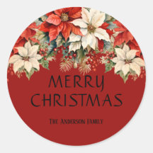 Poinsettias Vrolijk kerstfeest