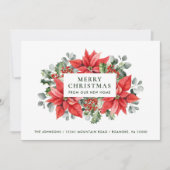 Poinsettias Vrolijk kerstfeest van New Home Aankondiging (Voorkant)