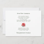 Poinsettias Vrolijk kerstfeest van New Home Aankondiging (Achterkant)