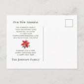 Poinsettias Vrolijk kerstfeest van New Home Aankondigingskaart (Achterkant)