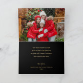 Poinsettias Vrolijke Kerstmis Gevouwen Foto Feestdagen Kaart (Binnen)