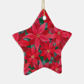 Poinsettias Winter Shelter Keramisch Ornament (Rechts)