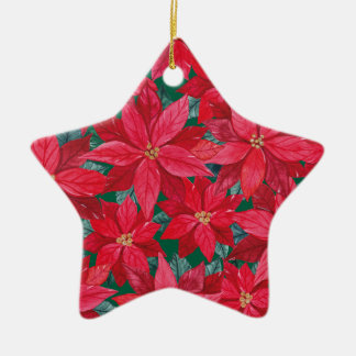 Poinsettias Winter Shelter Keramisch Ornament