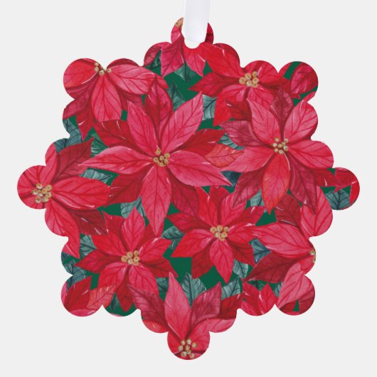 Poinsettias Winter Shelter Ornament Kaart (Voorkant)