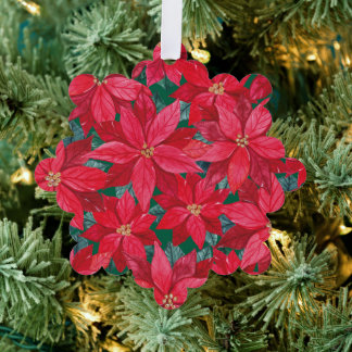 Poinsettias Winter Shelter Ornament Kaart