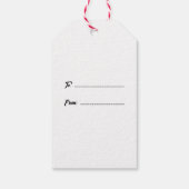 Poinsettias Winter Shelter Round Pouf Cadeaulabel (Achterkant)