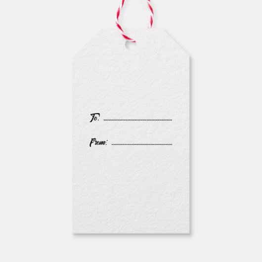 Poinsettias Winter Shelter Round Pouf Cadeaulabel (Achterkant)