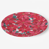 Poinsettias Winter Shelter Round Pouf Papieren Bordje (Gekanteld)