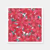 Poinsettias Winter Shelter Round Pouf Servet (Voorkant)