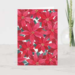 Poinsettia's Winterbescherming  Feestdagen Kaart