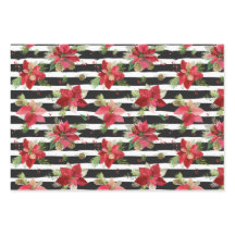 Poinsettias, zwarte strippaart met kerstbeker