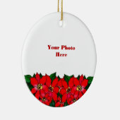 Poinsiettias Foto Lijst Keramisch Ornament (Rechts)