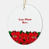 Poinsiettias Foto Lijst Keramisch Ornament (Links)