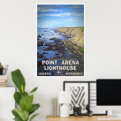 Point Arena Lighthouse Travel Poster 02 (Thuiskantoor)