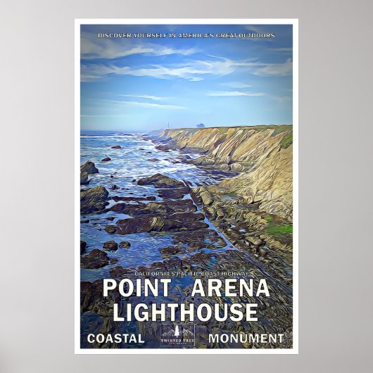 Point Arena Lighthouse Travel Poster 02 (Voorkant)