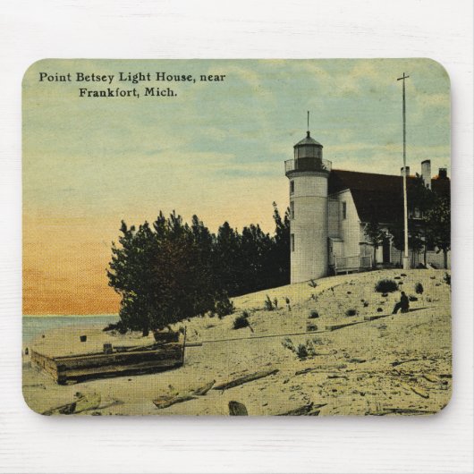 Point Betsey Lighthouse bij Frankfort Michigan Muismat (Voorkant)