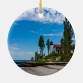 Point Betsie Light Keramisch Ornament (Achterkant)