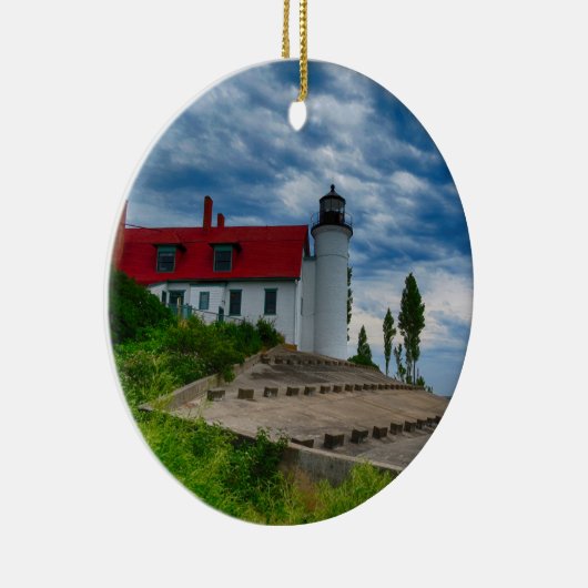 Point Betsie Lighthouse Keramisch Ornament (Rechts)