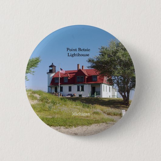 Point Betsie Lighthouse knop Ronde Button 5,7 Cm (Voorkant)