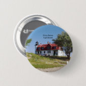 Point Betsie Lighthouse knop Ronde Button 5,7 Cm (Voorkant /achterkant)