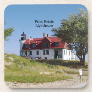 Point Betsie Lighthouse set van 6 plastic onderzet Bier Onderzetter