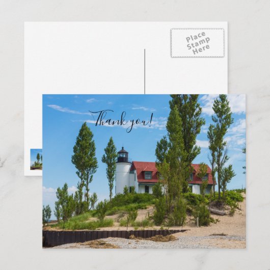Point Betsie Vuurtoren Dankjewel Ansichtkaart Briefkaart (Voorkant / Achterkant)