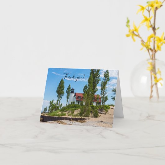 Point Betsie vuurtoren - Hartelijk dank Kaart (Gele Bloem)