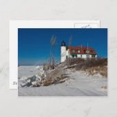 Point Betsie-vuurtoren in de winter Briefkaart (Voorkant / Achterkant)