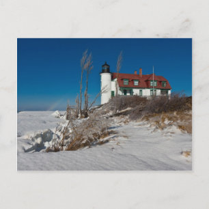 Point Betsie-vuurtoren in de winter Briefkaart