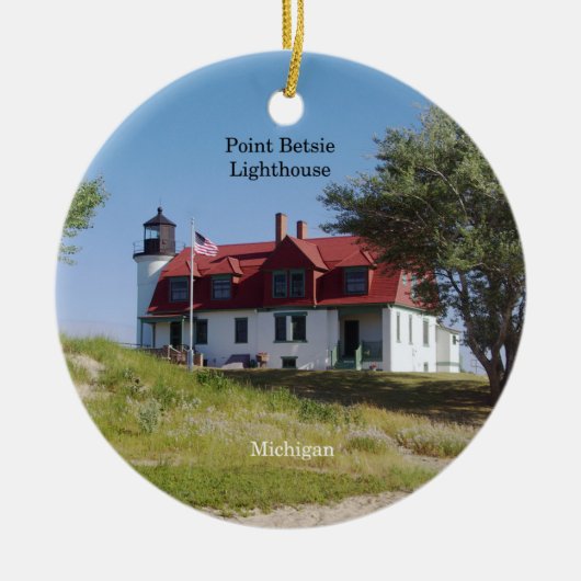 Point Betsie-vuurtoren Keramisch Ornament (Voorkant)