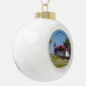 Point Betsie-vuurtoren Keramische Bal Ornament (Links)
