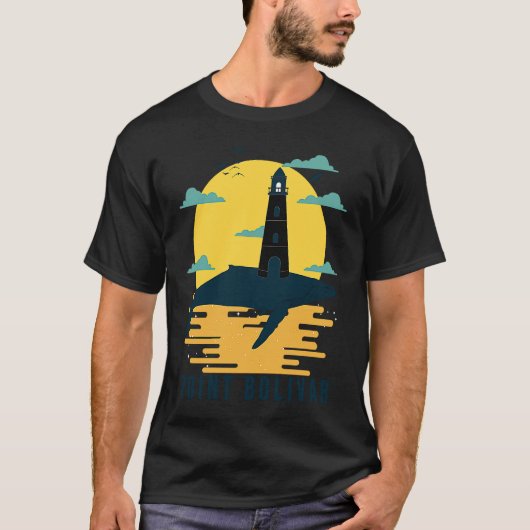 Point Bolivar Light Texas Lighthouse Nautical Souv T-shirt (Voorkant)