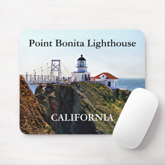 Point Bonita Lighthouse, Californië Mousepad Muismat (Met muis)