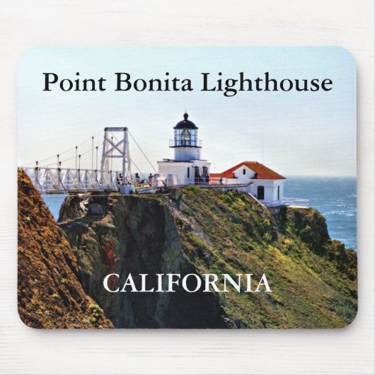 Point Bonita Lighthouse, Californië Mousepad Muismat (Voorkant)