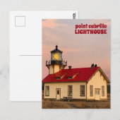 Point Cabrillo LIGHTHOUSE California Sunset Travel Briefkaart (Voorkant / Achterkant)