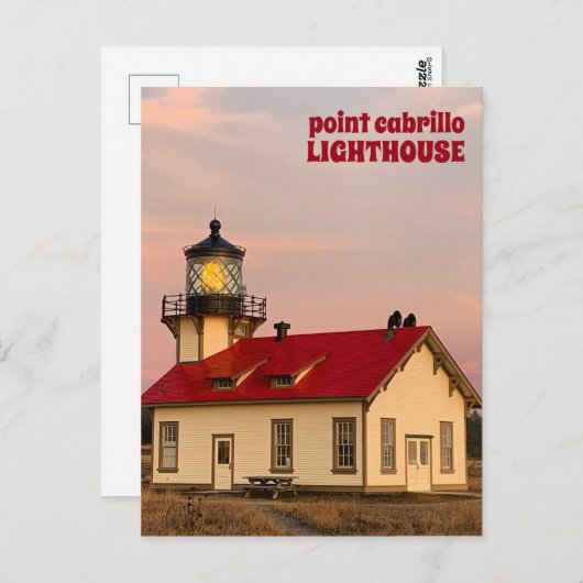 Point Cabrillo LIGHTHOUSE California Sunset Travel Briefkaart (Voorkant / Achterkant)