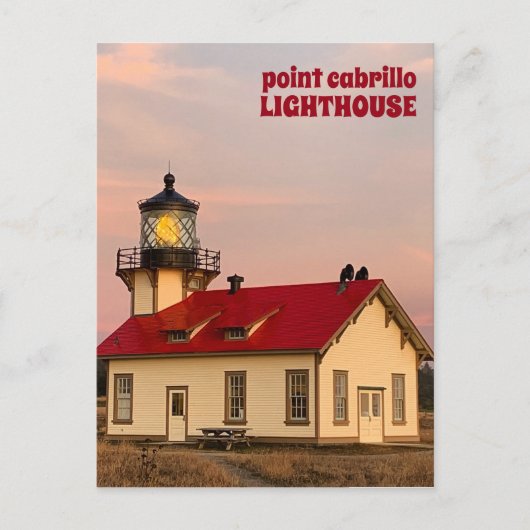 Point Cabrillo LIGHTHOUSE California Sunset Travel Briefkaart (Voorkant)