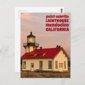 Point Cabrillo LIGHTHOUSE MENDOCINO Sunset Travel Briefkaart (Voorkant / Achterkant)