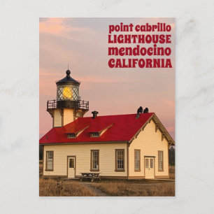 Point Cabrillo LIGHTHOUSE MENDOCINO Sunset Travel Briefkaart