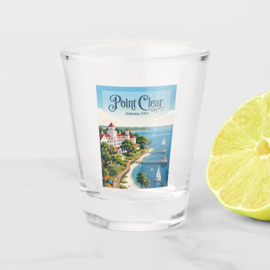 Point Clear Alabama Shot Glas (Voorkant)