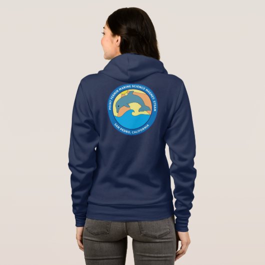 Point Fermin Elementary School Logo Womens Zip Hoodie (Achterkant volledig)