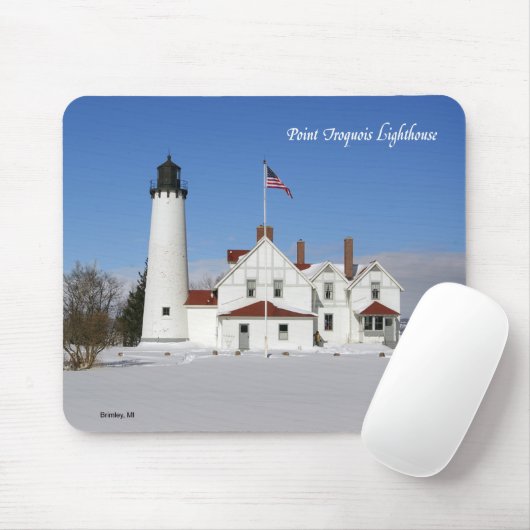 Point Iroquois Lighthouse wintermousepad Muismat (Met muis)