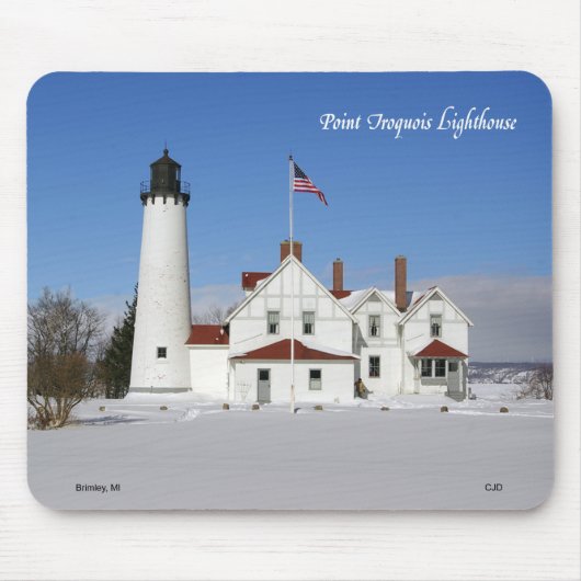Point Iroquois Lighthouse wintermousepad Muismat (Voorkant)